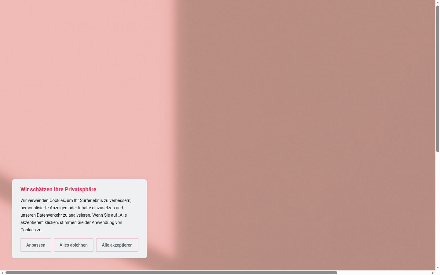 Screenshot of the consent banner shown before any interaction
