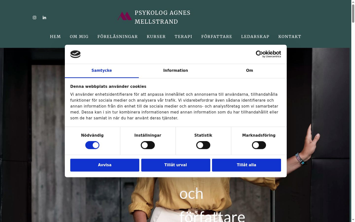 Screenshot tal-banner tal-kunsens muri qabel kwalunkwe interazzjoni