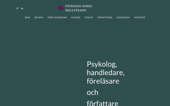 Screenshot of agnesmellstrand.se
