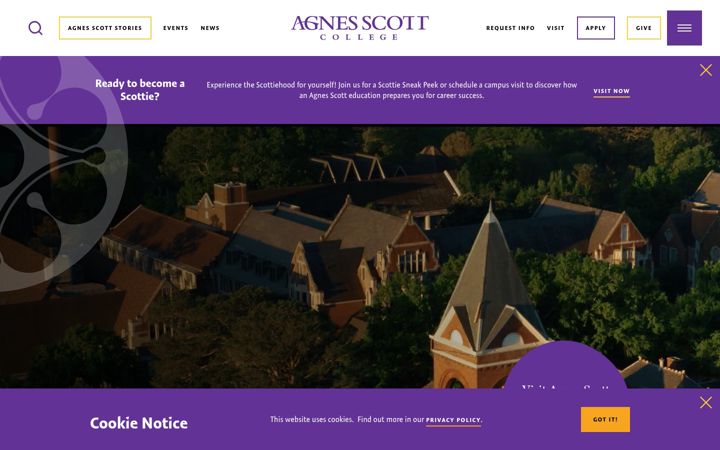 Screenshot of agnesscott.edu