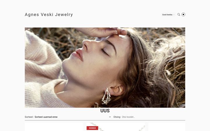 Snímek obrazovky agnesveskijewelry.com