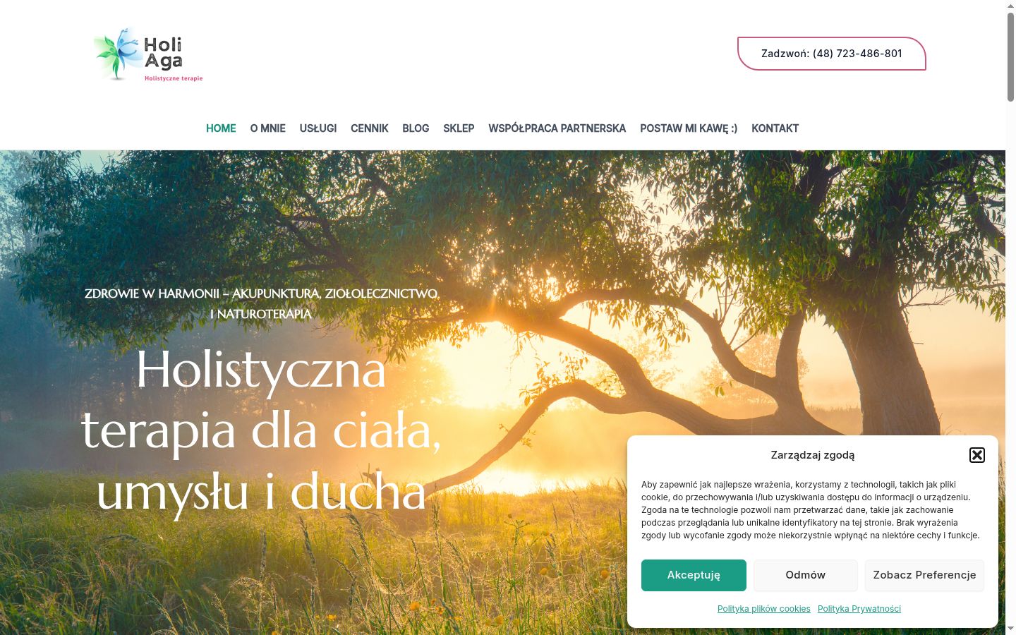 Zrzut ekranu banera zgody wyświetlanego przed jakąkolwiek interakcją