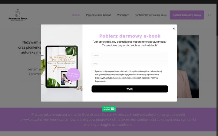Screenshot of agnieszkabloch.pl