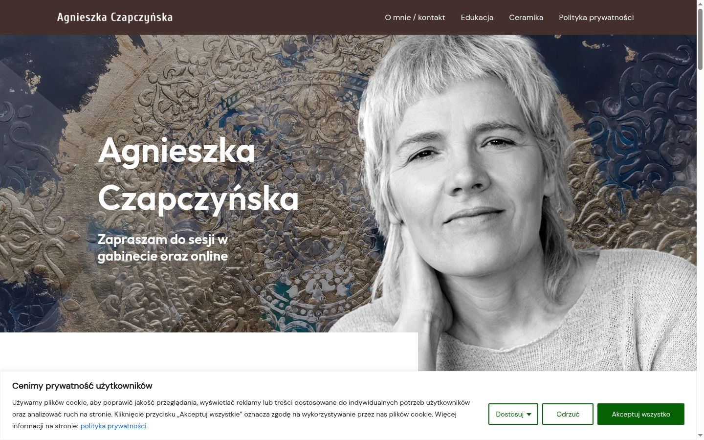 Zrzut ekranu banera zgody wyświetlanego przed jakąkolwiek interakcją