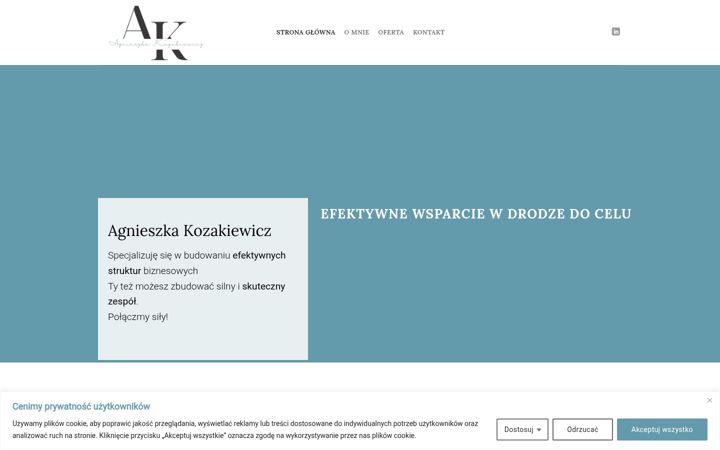 Captură de ecran a agnieszkakozakiewicz.pl