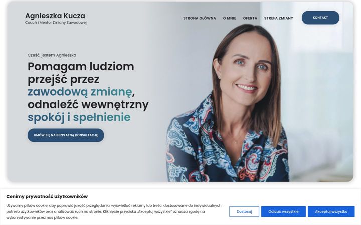 Captură de ecran a agnieszkakucza.pl
