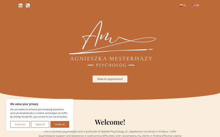 Captura de pantalla de agnieszkamesterhazy.com
