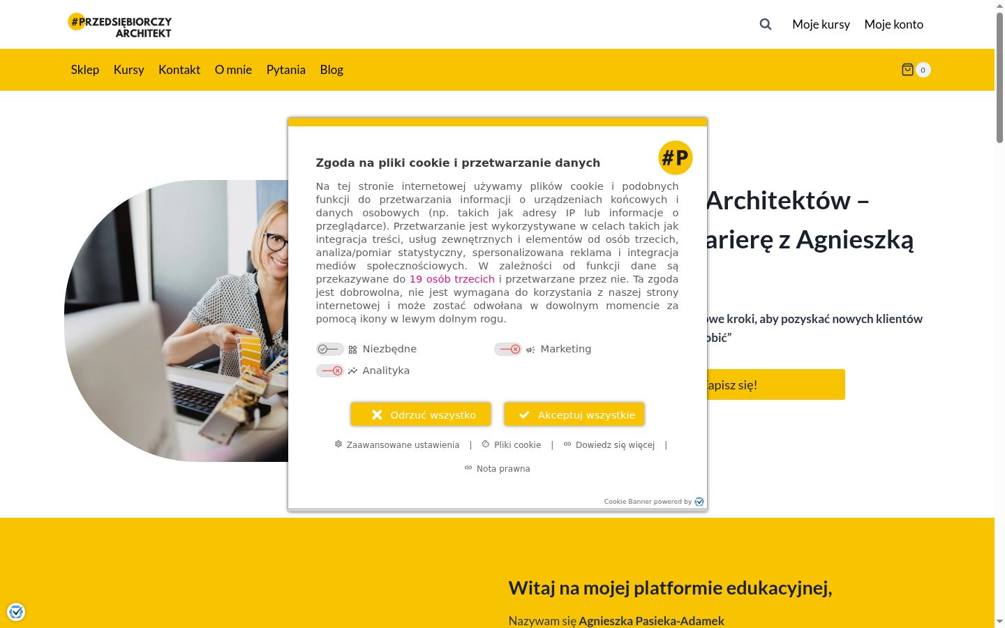 Sutikimo reklamjuostės, rodytos prieš bet kokią sąveiką, ekrano kopija
