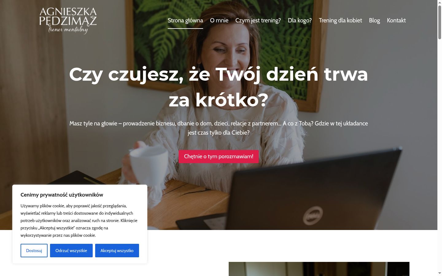 Zrzut ekranu banera zgody wyświetlanego przed jakąkolwiek interakcją