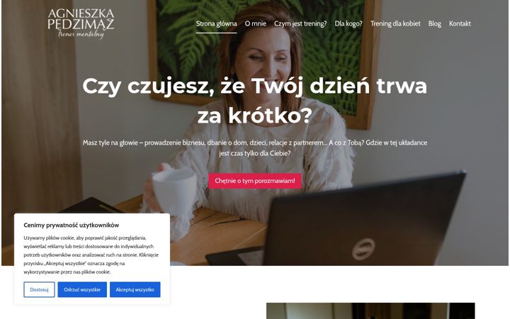 Screenshot of agnieszkapedzimaz.pl
