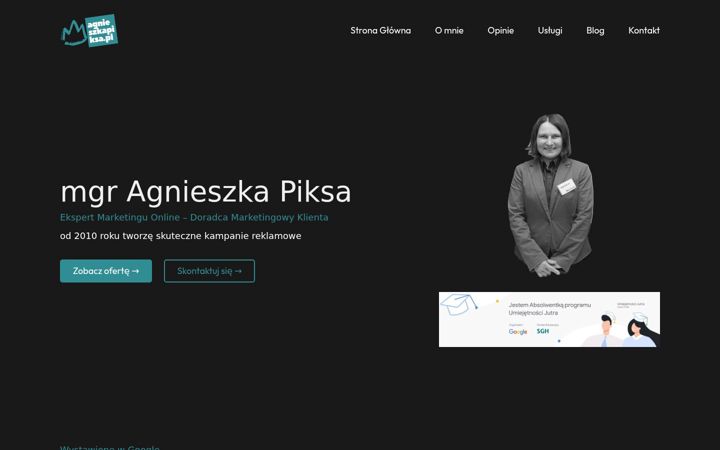 Screenshot of agnieszkapiksa.pl