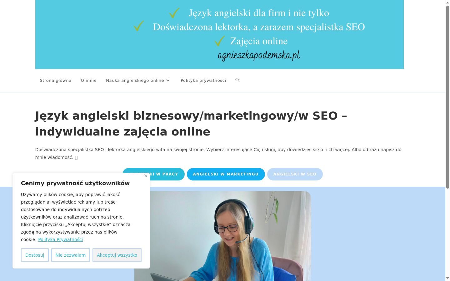 Zrzut ekranu banera zgody wyświetlanego przed jakąkolwiek interakcją