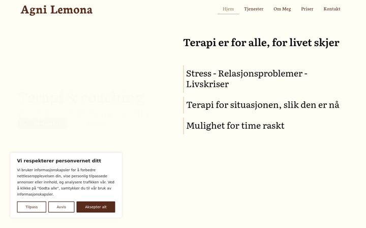 Screenshot of agnilemona.no