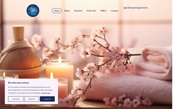Screenshot of agnitherapies.co.uk