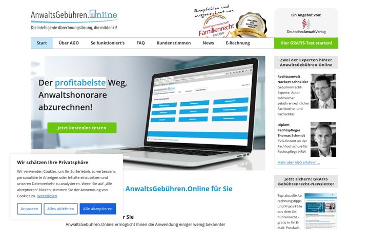 Screenshot von ago-testen.de