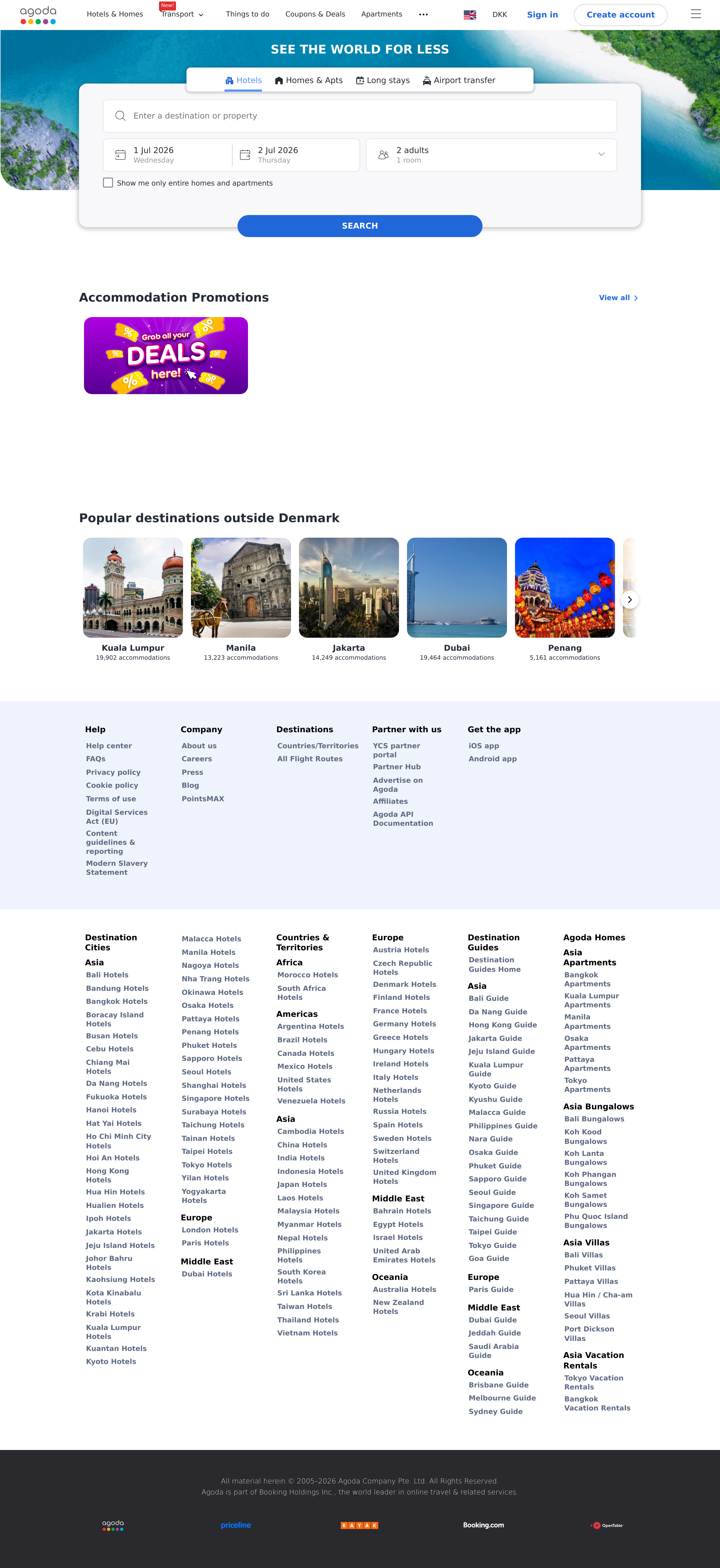 Screenshot of agoda.com