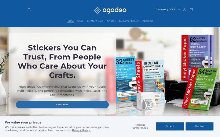 Screenshot of agodeo.com