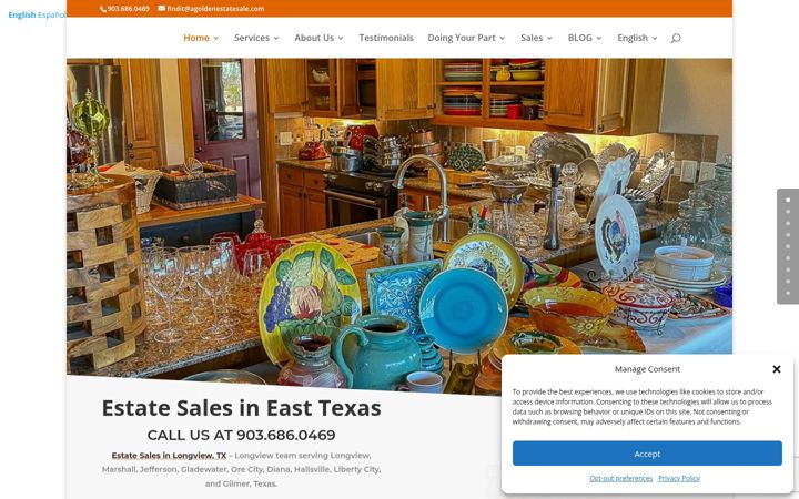 Screenshot von agoldenestatesale.com