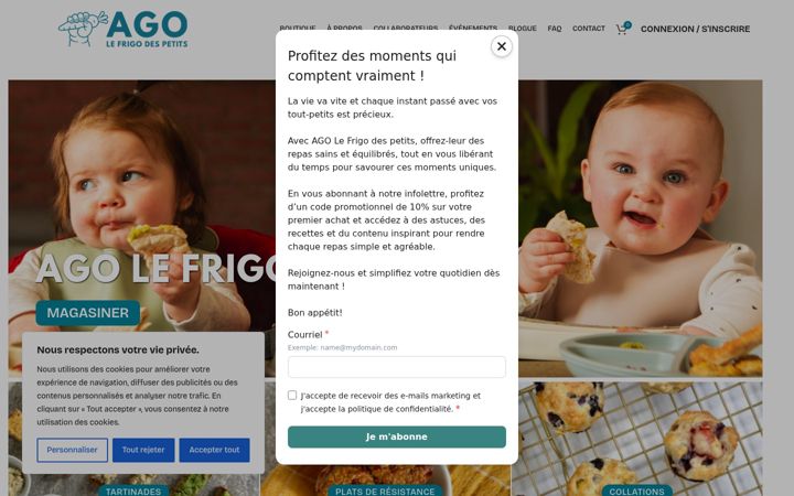 Screenshot von agolefrigodespetits.ca