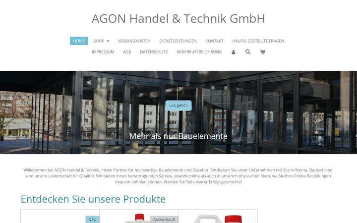 Kuvakaappaus sivustosta agon-shop.com