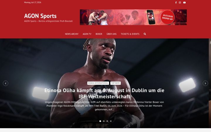 Screenshot of agon-sports.com