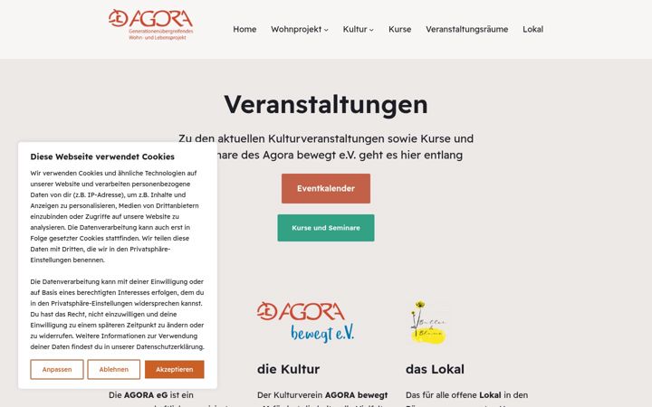 Screenshot of agora-eg.de
