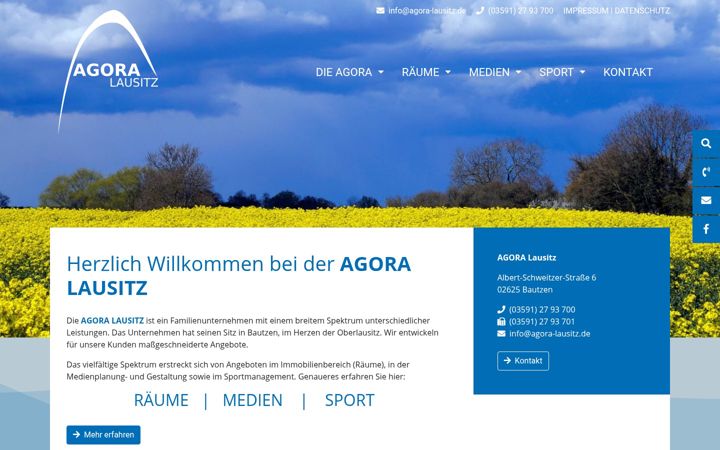 Ekraanipilt saidist agora-lausitz.de