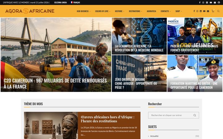 Screenshot of agoraafricaine.info