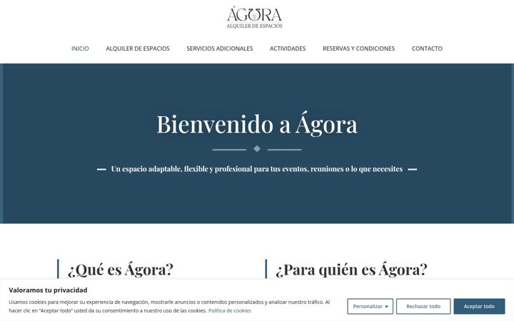 Screenshot of agoraalquilerdeespacios.com