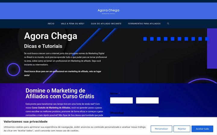 Screenshot von agorachega.com