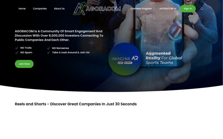 Captura de ecrã de agoracom.com