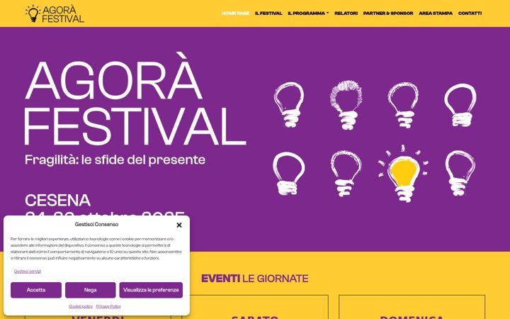 Posnetek zaslona agorafestival.it