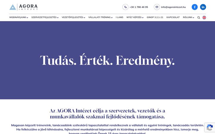 Snímek obrazovky agoraintezet.hu