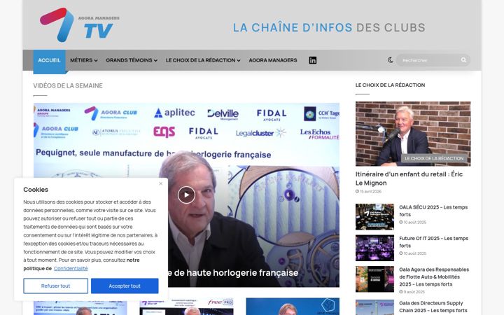 Posnetek zaslona agoramanagers.tv