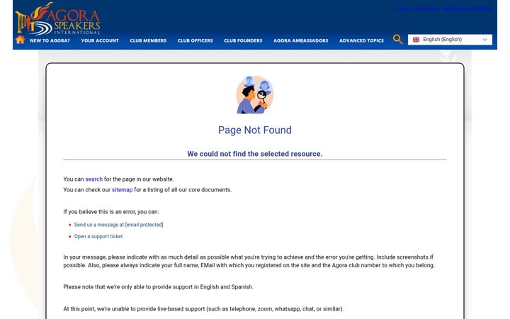 Screenshot of agoraspeakers.org