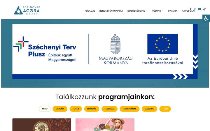 Screenshot of agoraszolnok.hu