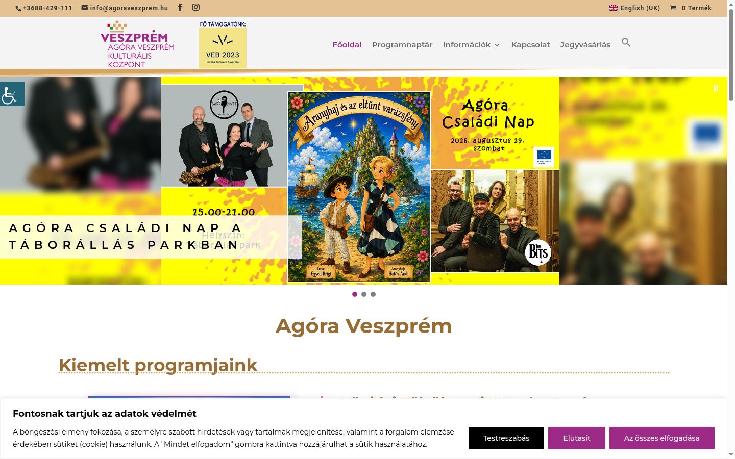Képernyőkép a bármilyen interakció előtt megjelenő hozzájárulási bannerről
