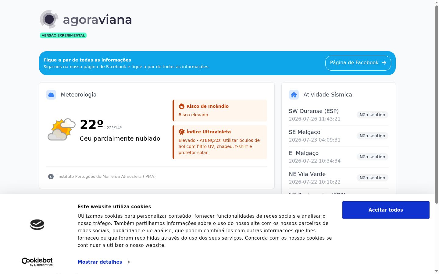 Screenshot del banner di consenso mostrato prima di qualsiasi interazione