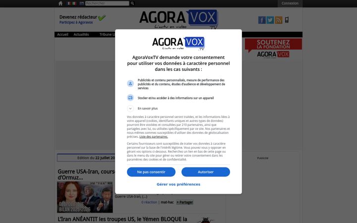Posnetek zaslona agoravox.tv