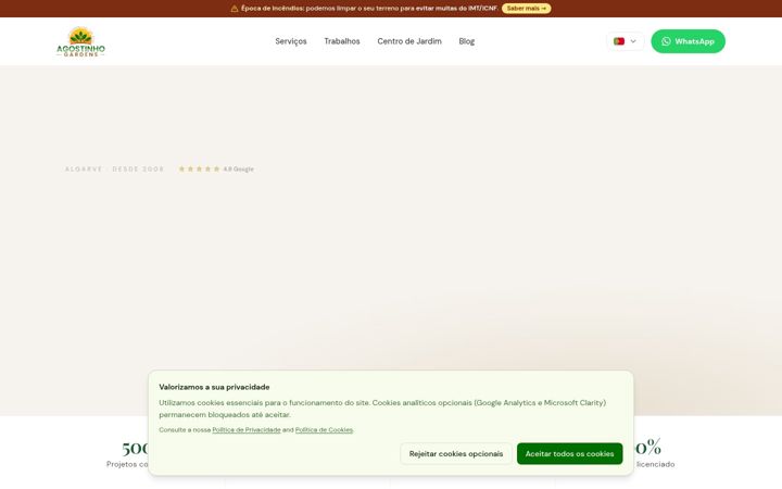 Screenshot of agostinho-gardens.com