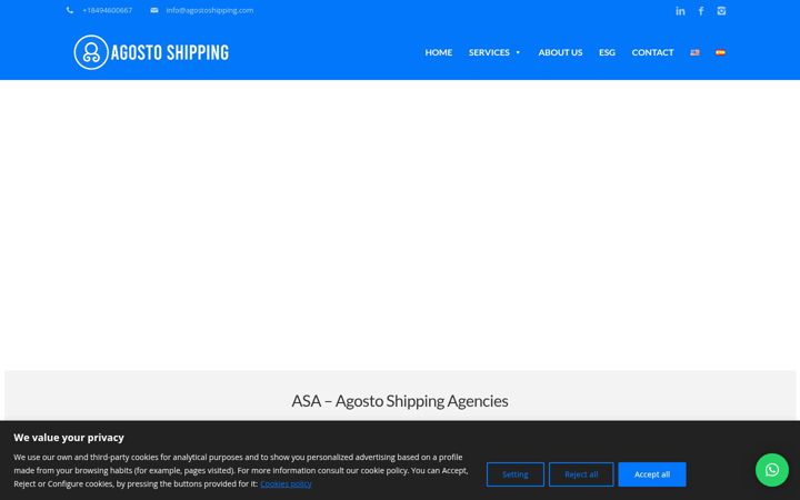 Screenshot of agostoshipping.com