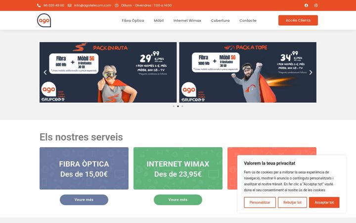 Screenshot of agotelecom.com