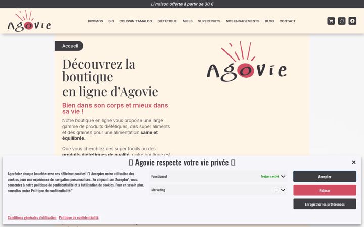 Screenshot of agovie.fr