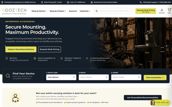 Screenshot von agoztech.com