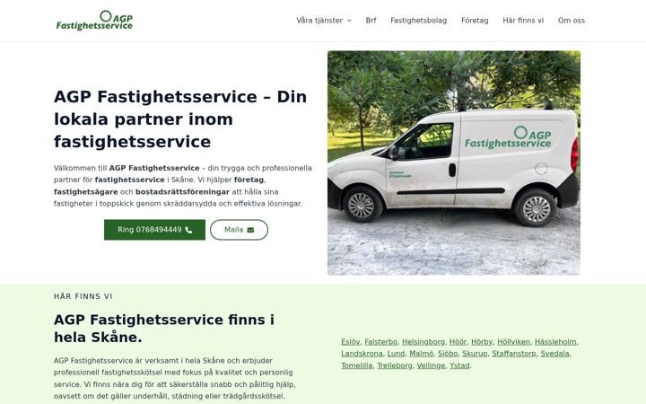 Screenshot of agp-fastighetsservice.se