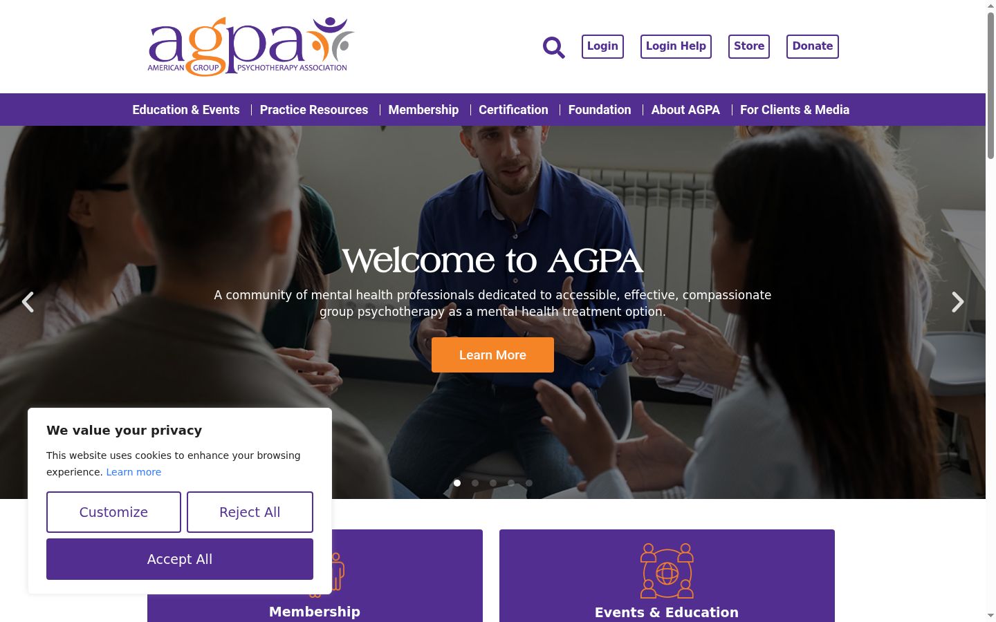 Screenshot of the consent banner shown before any interaction
