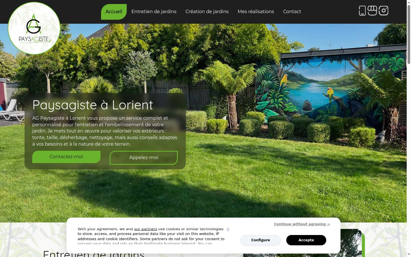 Screenshot of the consent banner shown before any interaction