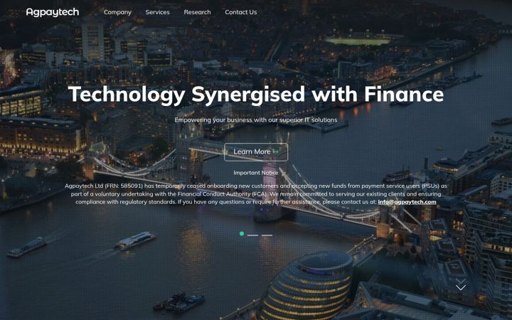 Screenshot of agpaytech.co.uk