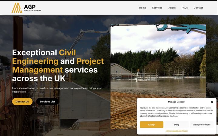 Ekrano kopija agpcivilengineering.co.uk