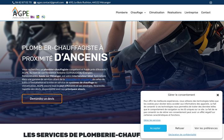 Screenshot of agpe-plomberie.fr